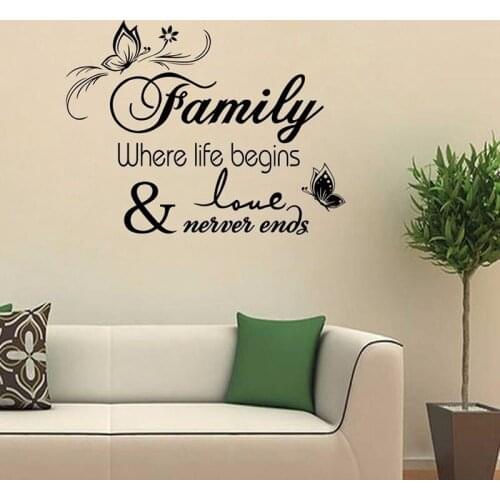 Home Art Decor Family Wall Quotes Decal 16 Butterflies Wall Stickers Large
