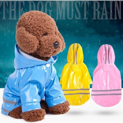 5 Colors Pet Dog Raincoat Four Seasons Reflective Poncho Puppy Waterproof Clothes Hoodie Chihuahua Teddy Outdoor Clothing