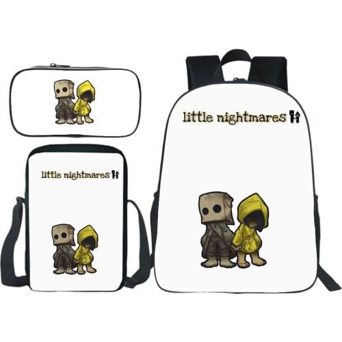 Game Little Nightmaresy Backpack Teens School Bag 3 Pieces/set Fashion All-match Simplicity Pencil Case Messenger Bag Rucksack
