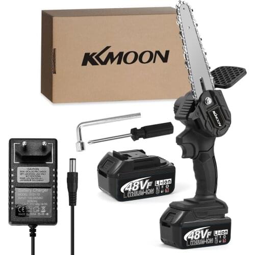 KKmoon 6 Inch 48VF Electric Chainsaw Pruning Saws Rechargeable Wood Spliting Brush Chainsaw Woodworking Power Tool for Garden