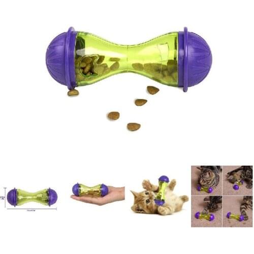 Dog Feeder Plastic Funny Pet Food Dispenser Treat Ball Puppy Leakage Food Toy xobw