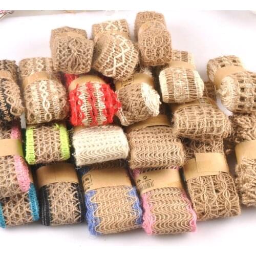 2M Natural Jute Burlap Lace Ribbons For Craft DIY Gift Wraping Hessian Hemp Ribbon Handmade Supplies Party Wedding Decor c2418
