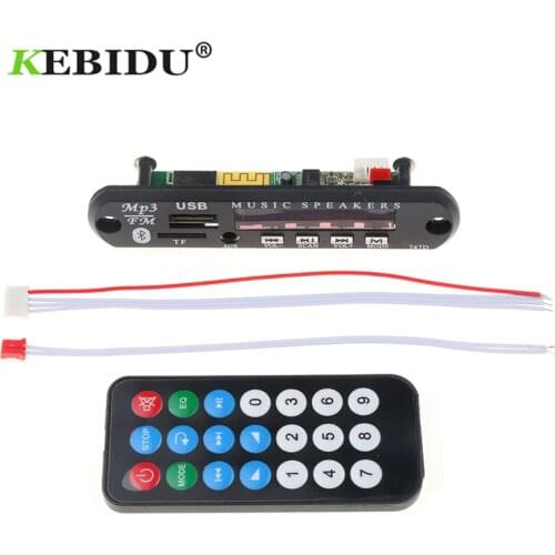 Kebidu 12V MP3 Decoder Bluetooth Wireless Bluetooth MP3 WMA Decoder Board Audio Module USB TF Radio For Car Remote Music Speaker