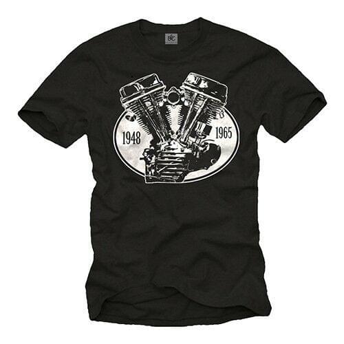 Custom Biker Mens T-Shirt Panhead Chopper Engine Men Motorcycle Shirt- show original title