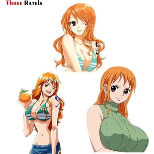 Three Ratels FC835 Nami Anime Girl From Car Windshield Sticker Macbook Decal