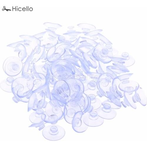 100PCS Rubber Suckers 20mm Suction Cup with hole in mushroom head Wedding Car Bandwagon Decoration transparent easy use Hicello