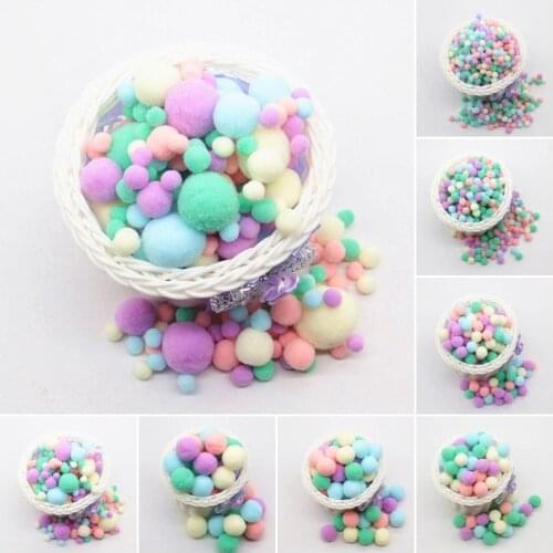 Multi Size Colorful Pompoms Mini Pompony DIY Dolls Garment Handmade Material Soft Fluffy Pom Poms Crafts Ball For Kids Toys 20g