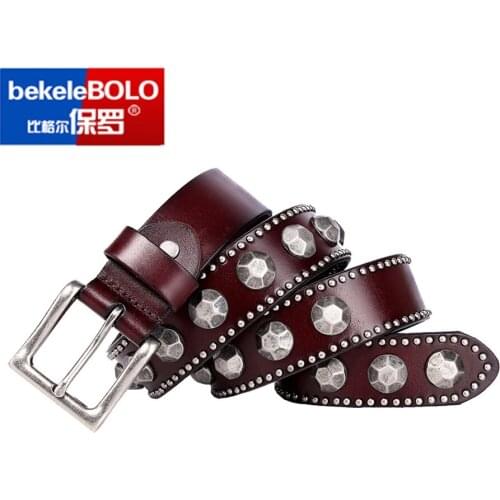 Vintage Punk Men Belt Ceinture Homme Male Strap Heavy Metal Plate Cowboy Belt Genuine Leather Jeans Belts For Men