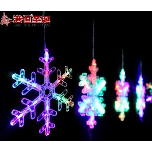 Christmas snowflake LED light 2.9m self flashing colorful transparent snowflake string lights window decoration
