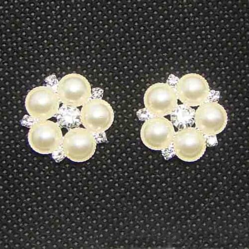 DIY handmade 18mm crystals pearl flatback wedding decoration ornament floral button accessories 30pcsx new