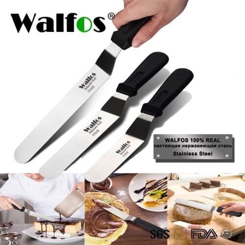 WALFOS Stainless Steel Butter Cake Cream Knife Spatula for Cake Smoother Icing Frosting Spreader Fondant Pastry Cake Decorating
