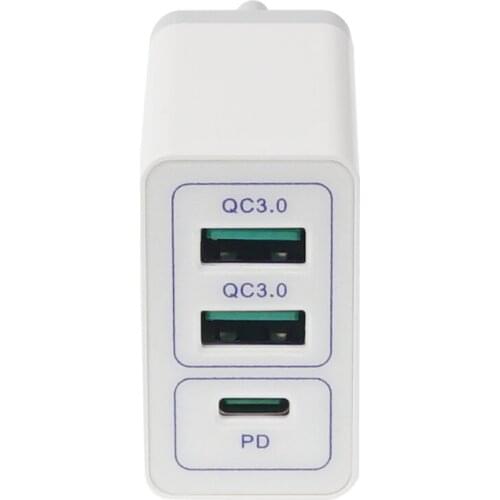 US plug 2 in 1 30W Dual USB Fast Charger and USB-C Power Quick Charge 3.0. Suitable for Phones and Tablet 2 in 1 USB power