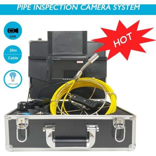 23mm Lens Waterproof Pipe Inspection Camera With DVR Function 20m Cable Sewer Drain Pipeline Industrial Endoscope Video Camera