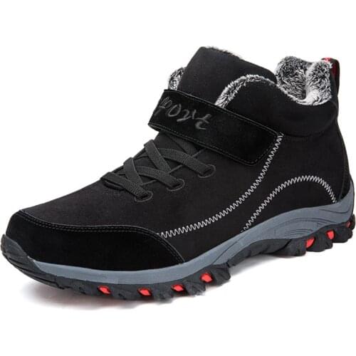 BETOOSEN Mens woman Waterproof Hiking Boots Winter Outdoor Warm Fur Lined Snow Boots Backpacking Working Boots