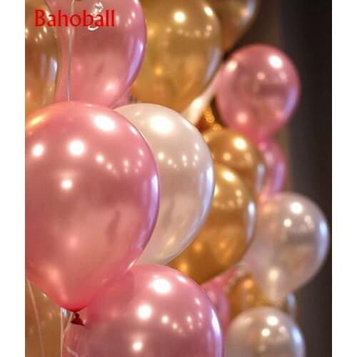 Pearl Balloon 50PCS 10inch Thick 1.5g Birthday Party Latex Balloons Wedding Decoration Air Ball Pink Gold Globos Party Wholesale