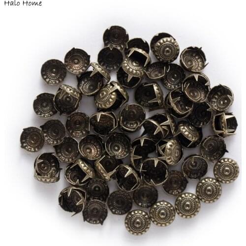 High Quality Promotions Round Scrapbooking 100 Pcs Decorative Embellishment Bronze Tone Brads Carving 11x4mm