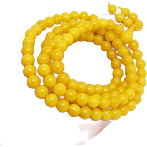 Amber beads 108 old honey yellow chicken oil bead hand strings OR necklace pendant