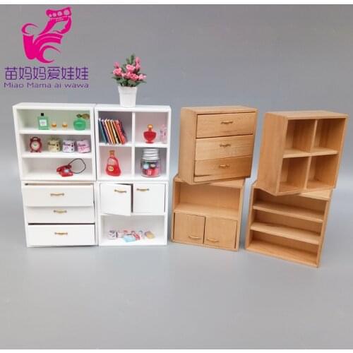 1:12 BJD Doll house diy furniture white color adjustble cabinet bookcase 1/8 bjd ob11 dollhouse diy accessories