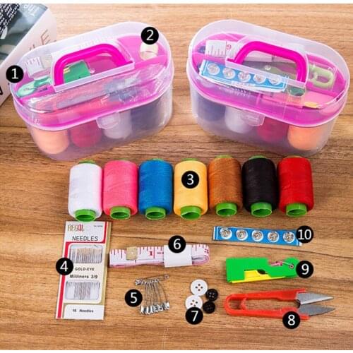 10pcs Portable Sewing Box Home Kitting Needle Quilting Thread Stitching Embroidery Craft Sewing Tools Large Sewing Thread Set