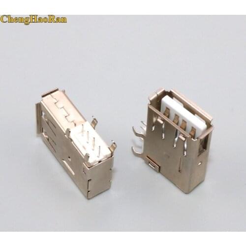 100PCS USB 2.0 Type-A Female PCB Mount Socket Connector High Quality Vertical Usb A Female Socket Jack Connector 90 degree
