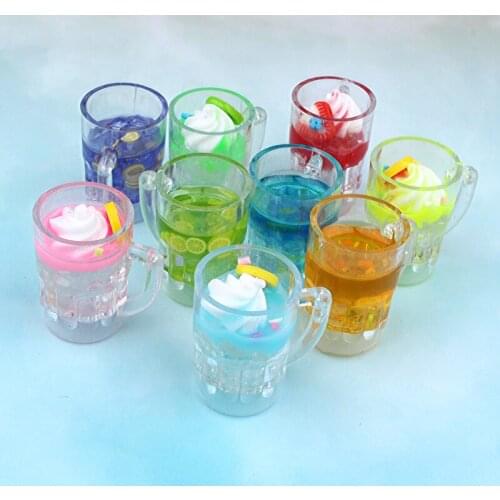 2pcs Big Ice Cream Fruit Cup Keychain Make Accessories Resin Charms Car Bag Key Chain Keyring DIY Decor Key Jewelry Findings