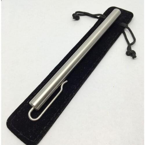 5 pcs Creative Handmade Stainless Steel Signature Pen Solid Portable Pocket Metal Clip Gel Pen Tactical Pen Self Defense EDC