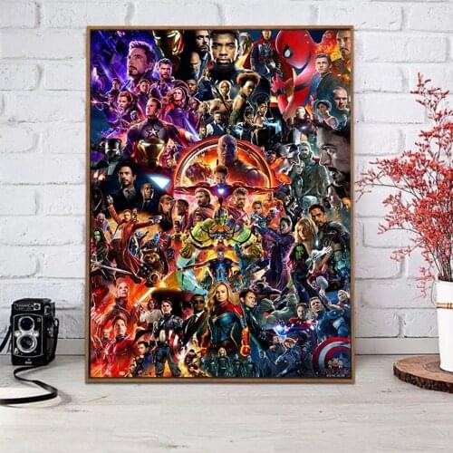5D DIY Diamond Painting Marvel Avengers Superhero Movie Poster Diamond Embroidery Cross Stitch Mosaic Home Decor Gift