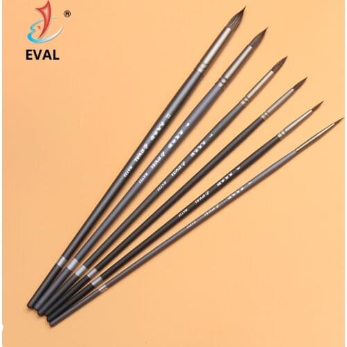Eval 6Pcs Set Professional Squirrel Hair Round Pointed Artist Paint Brush Pen Art Supplies For Acrylic Oil Painting Art Brush
