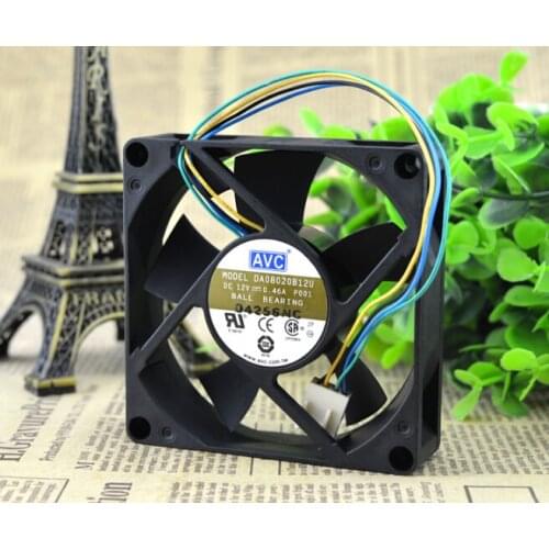 AVC 8CM 80*80*20 DA08020B12U 12V 0.46A 4 line double ball fan