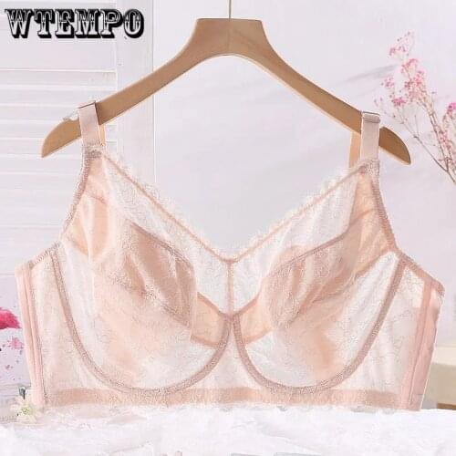E F G Bras Women Plus Size Bra Lingerie Lace Sexy Plus Size Bralette Thin Seamless Wireless Brassiere Underwear Large Cup Bra