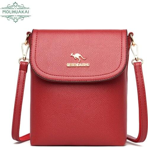 Ladies Soft Leather Handbags Hot Sale 2021 New Series Girls Shoulder Bags Casual PU Leather Flip Messenger Bag Female Bags Femme