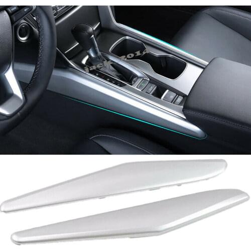 For Honda Accord 2018 Silver ABS Chrome Inner Gear Shift Panel Cover Trim 2pcs