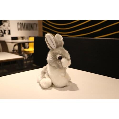 Small cute plush simulation sitting rabbit toy high quality gray rabbit doll gift about 21cm 2980