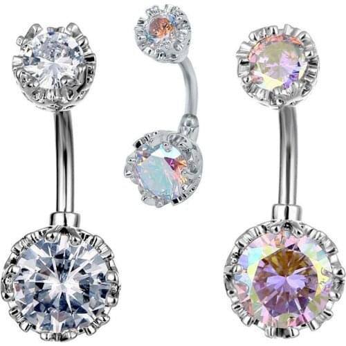 Fashion Stainless Steel Cubic Zirconia Clear AB Color Can Choose Sexy Body Jewelry for Women