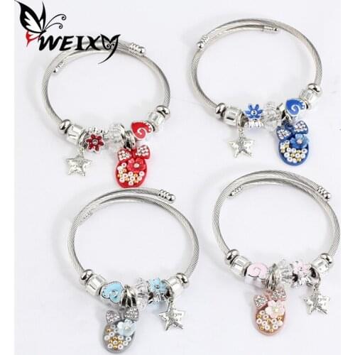 Fashion Wire Stainless Steel Metal Expandable Handmade Bracelet Base Adjustable Blank Bangle DIY Charm Bracelets & Bangles