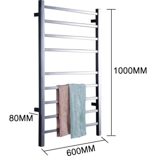 Polished stainless steel electric towel warmer bathroom rack Heated towel rail HZ-919AS