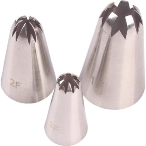 #1F#2F#3F Cherry Flower Icing Piping Nozzles Piping Tips 3PCS Stainless Steel Nozzles Frosting Cake Decorating Tools For Kitchen