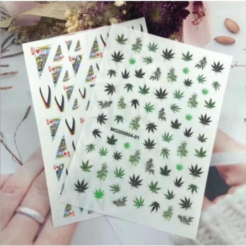 DIY New Style Traceless Nail Stickers Hot Selling Poker Series Nail Decals Nail Art Fashion Women Girl Gifts