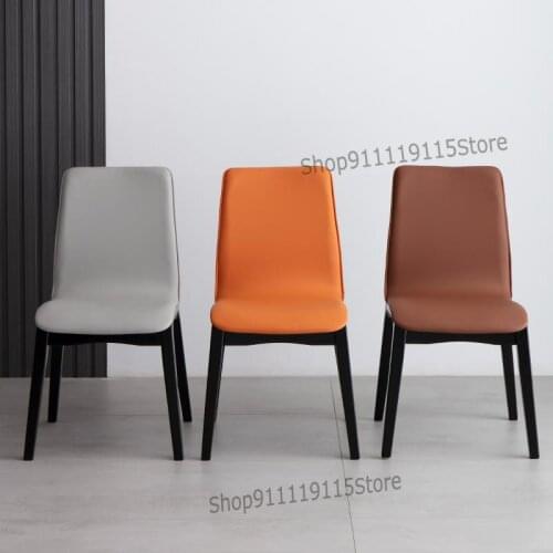 Solid Wood Dining Chair Household Nordic Dining Table Chair Dining Back Dining Chair Modern Simple Luxury Leather Chair