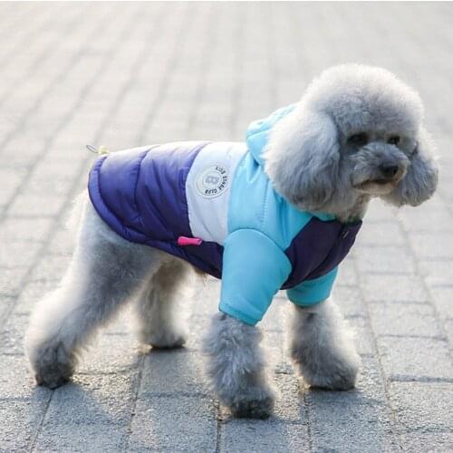 Pet Clothes Dogs Down Thickening Warm Jacke Autumn Winter Cotton-padded Down Parkas Hoodied Coat for Small Dogs