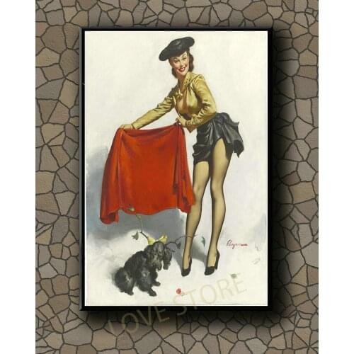 P151 Vintage Beautiful Pin-up Girl Classic Picture 275 Silk Fabric Poster Art Decor Indoor Painting Gift