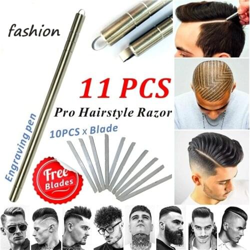 Professional Magic Engrave Beard Hair Scissors Eyebrow Carve Pen Tattoo Barber Hairdressing Scissors Eyebrow Oil Head Carving