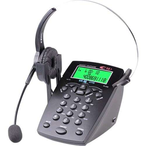Corded Headset Telephone Hands Free Noise Cancelling DTMF/FSKcaller Signals Call Center Fixed Telephone Smart Calls Are Muted