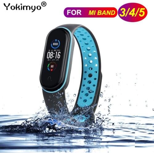 Double Color Silicone Rubble Watch Strap For Mi Band 3 4 5 Strap Wristband Sport Bracelet For Xiaomi Band 3 4 5 Strap