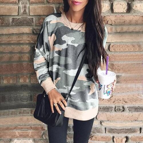 S-5XL Plus Size Fall Winter Women Clothing Sweatshirts Print Loose Long Sleeve Top Female Casual Camo Pullovers 2020 Fashion New