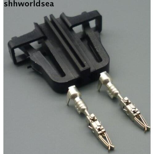 Shhworldsea 2 Pin car connector, Auto light-inspection Plug with terminal,2P Auto door lamp connector for Audi VW ect 3B0972702