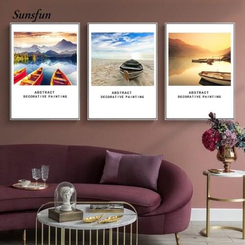 Sunsfun Modern Style Landscape Sea Canvas Poster Print Motivational Quotes Wall Art Painting Picture Modern Living Room Decor