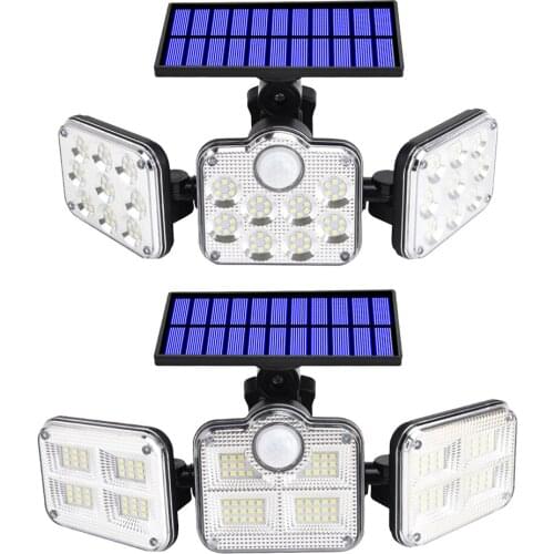 Solar LED light outdoor lighting 3 heads motion sensor wide-angle lighting super bright waterproof light wall-mounted
