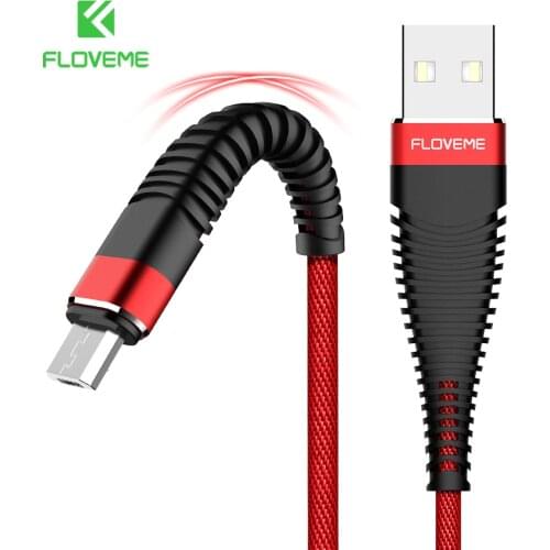 FLOVEME Hi-Tensile USB Cable For iPhone 11 7 8 XR 5V/2A Lighting Charge Data Cord 1m/2m Braided Phone Cable For iPhone 11 Pro X