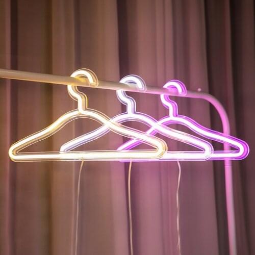 Wedding Dress Hanger LED Neon Light USB Powered Clothes Stand Decorative Lighted Hanger